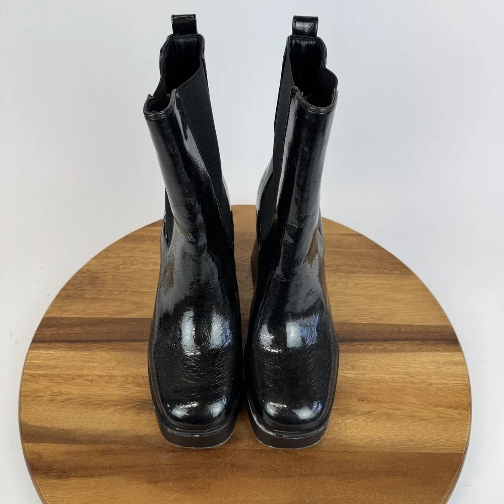 Womens Circus NY By Sam Edelman Stace Black Platform Heeled Chelsea Boots Size 9
